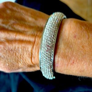 Silver rhinestone bangle bracelet
